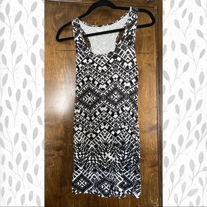 Black & white tribal print mini dress